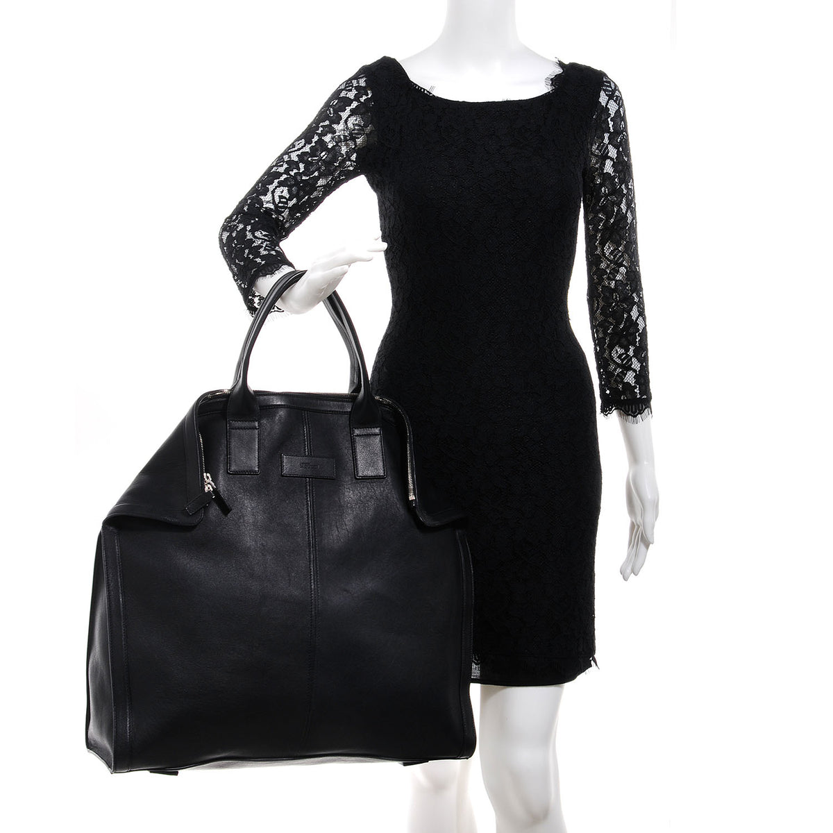Lambskin Large De Manta Tote Black