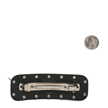 Gucci Resin Spikes Crystal Single Hair Barrette Black 2 of 4