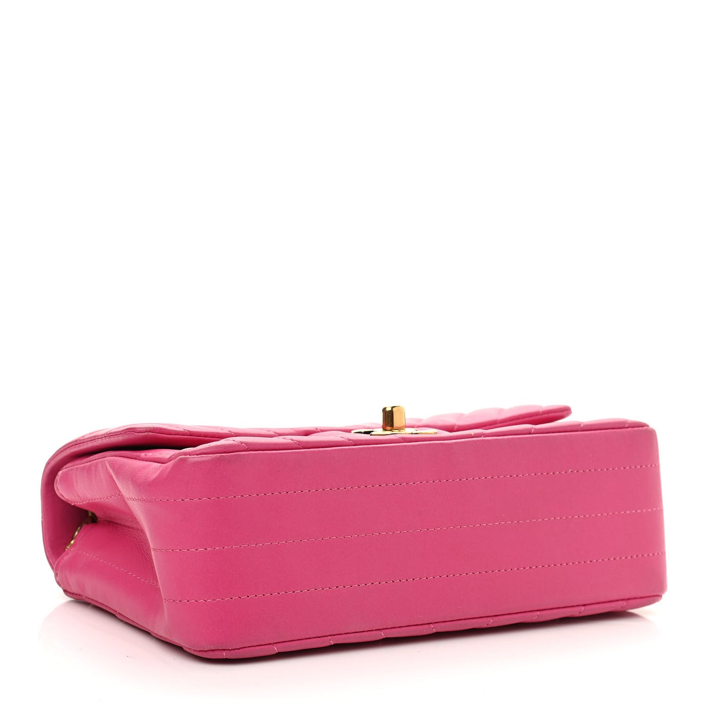 Lambskin Chevron Quilted Mini Rectangular Flap Pink