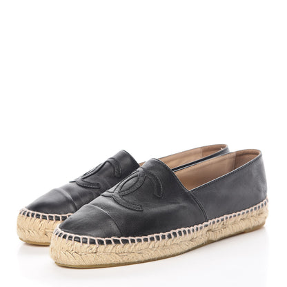 Chanel Lambskin CC Espadrilles 37 Black 3 of 13