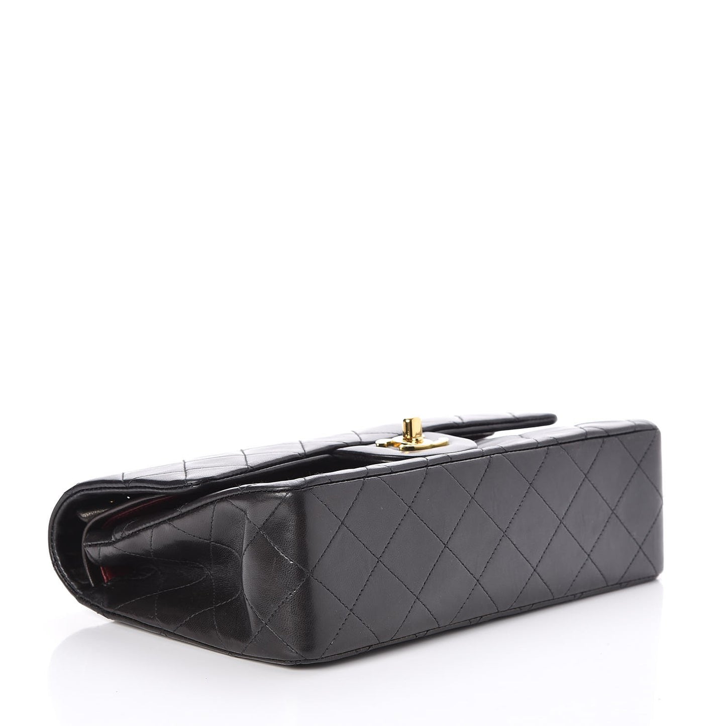 Lambskin Quilted Small Double Flap Black