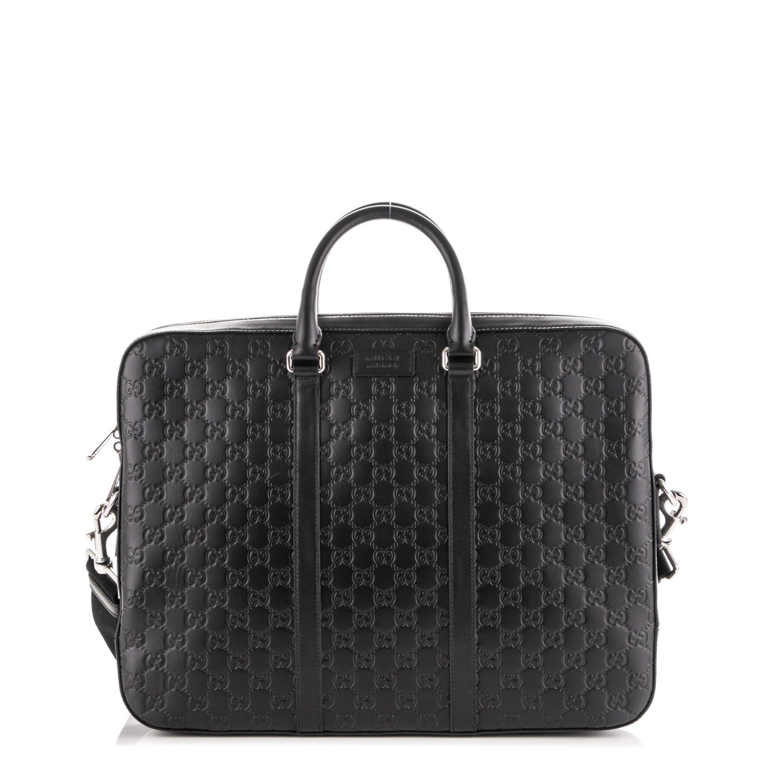 Gucci Guccissima Signature Briefcase Black 1 of 7