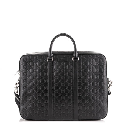 Gucci Guccissima Signature Briefcase Black 1 of 7