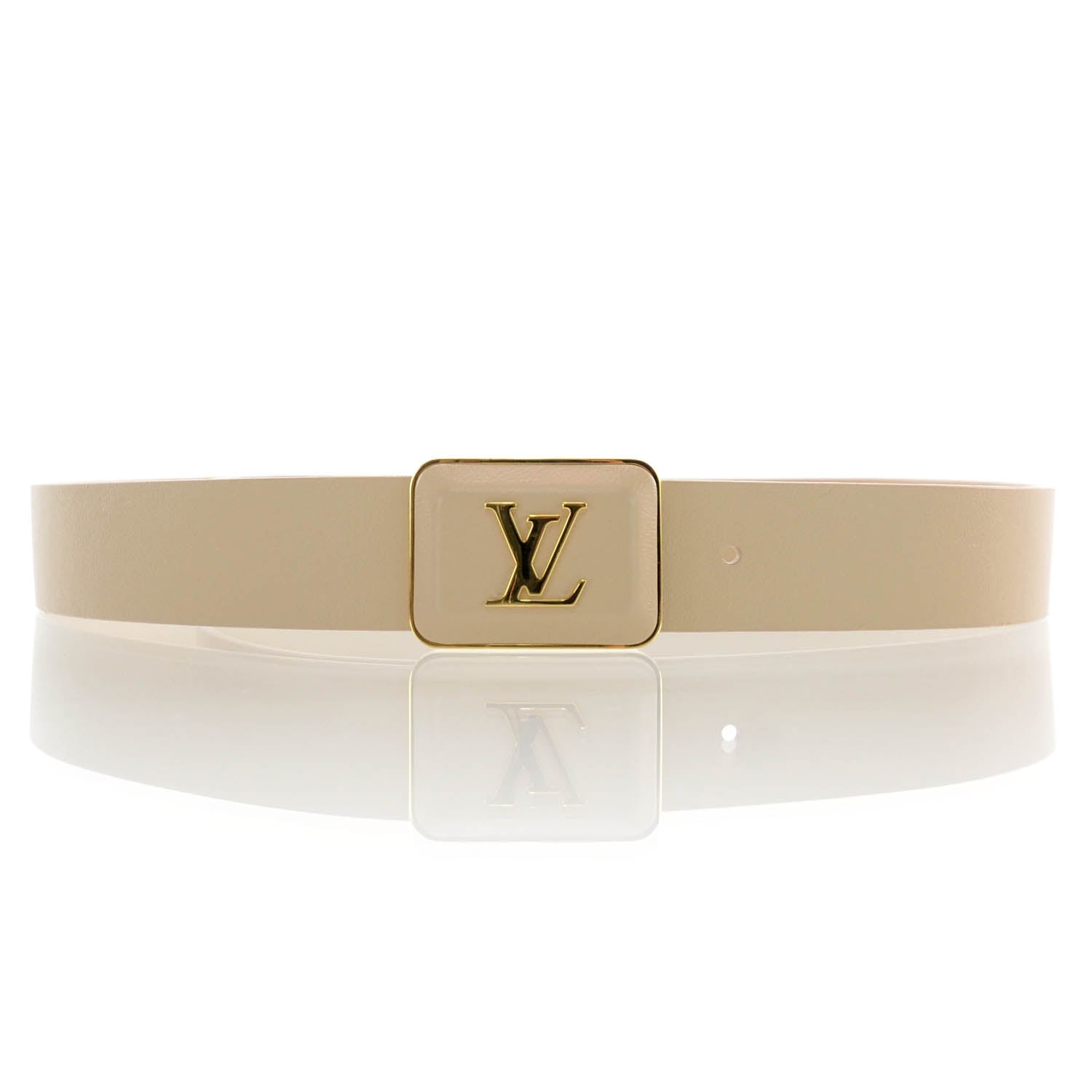 Louis Vuitton Ecrin Calfskin Belt 85 34 Opal 1 of 7