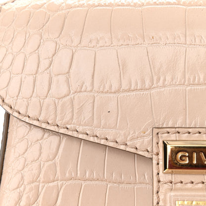 Givenchy Calfskin Crocodile Embossed Mini Nobile Shoulder Bag Nude Pink 9 of 9