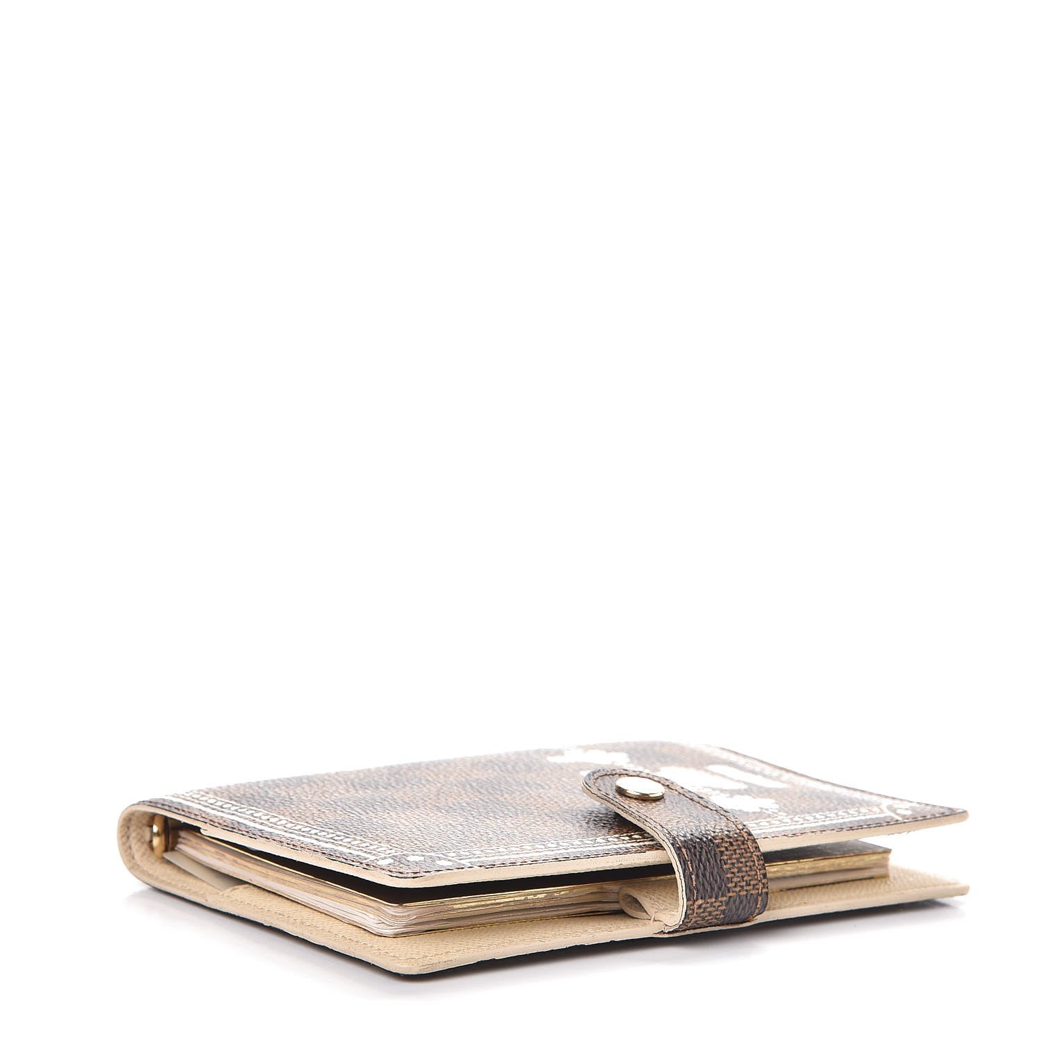 Louis Vuitton Damier Ebene Trunk Small Ring Agenda Cover White 4 of 9