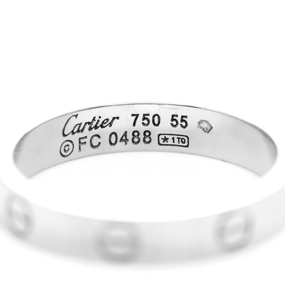 Cartier 18K White Gold 3.5mm LOVE Wedding Band Ring 55 7.25 4 of 4