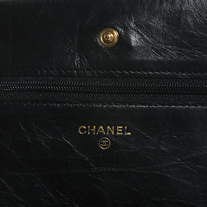 Chanel Aged Calfskin Reissue Wallet On Chain WOC Black 5 of 8