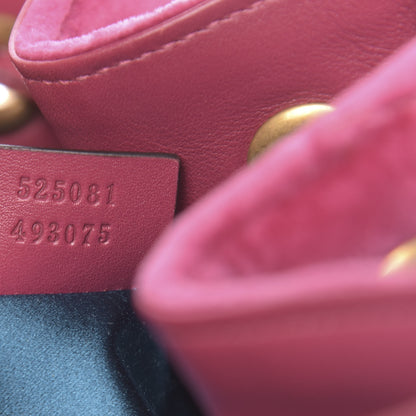Gucci Velvet Matelasse GG Marmont Bucket Bag Light Raspberry Rose 7 of 10