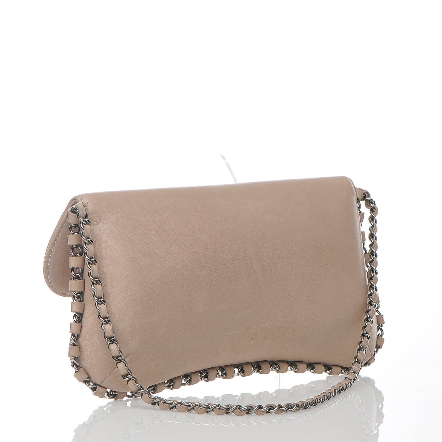 Lambskin Chain Flap Taupe