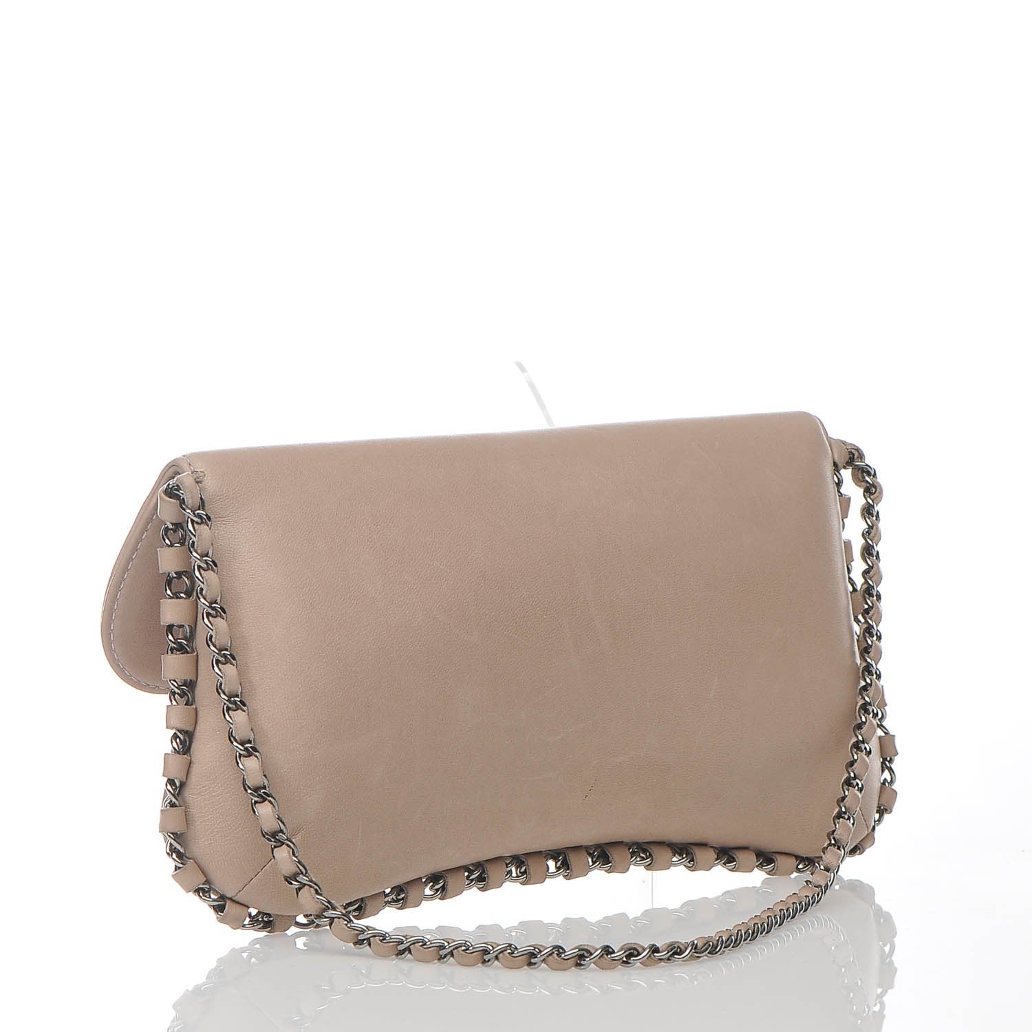 Chanel Lambskin Chain Flap Taupe 3 of 8
