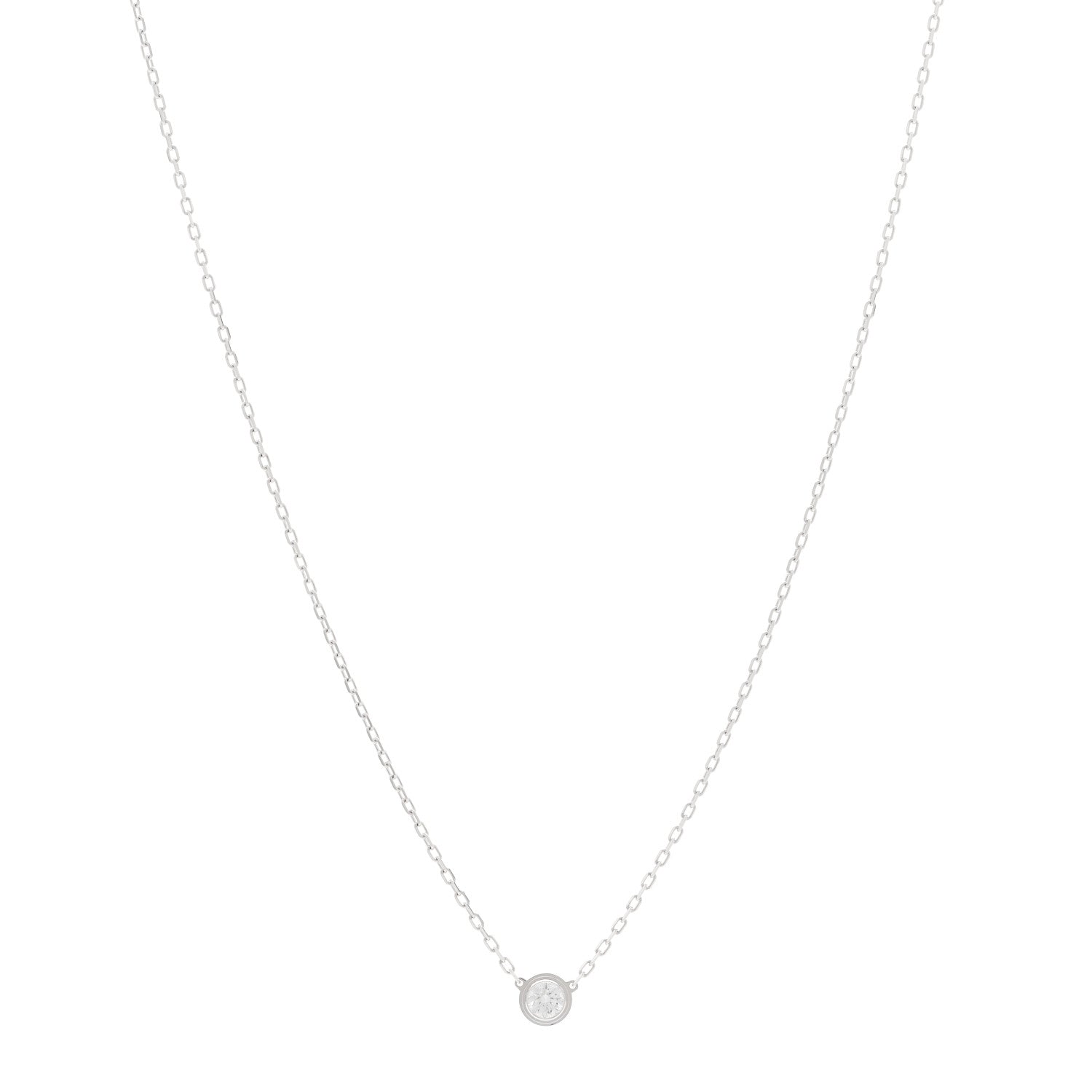 Cartier 18K White Gold Diamond LM D'Amour Pendant Necklace 1 of 4