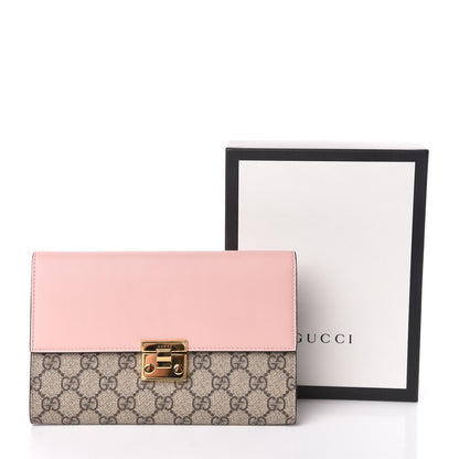 Gucci GG Supreme Monogram Calfskin Padlock Clutch Beige Perfect Pink 11 of 11