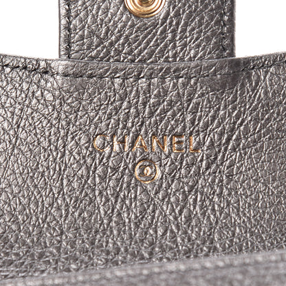 Chanel Metallic Calfskin Quilted Reissue Card Holder Wallet Grey 6 of 8