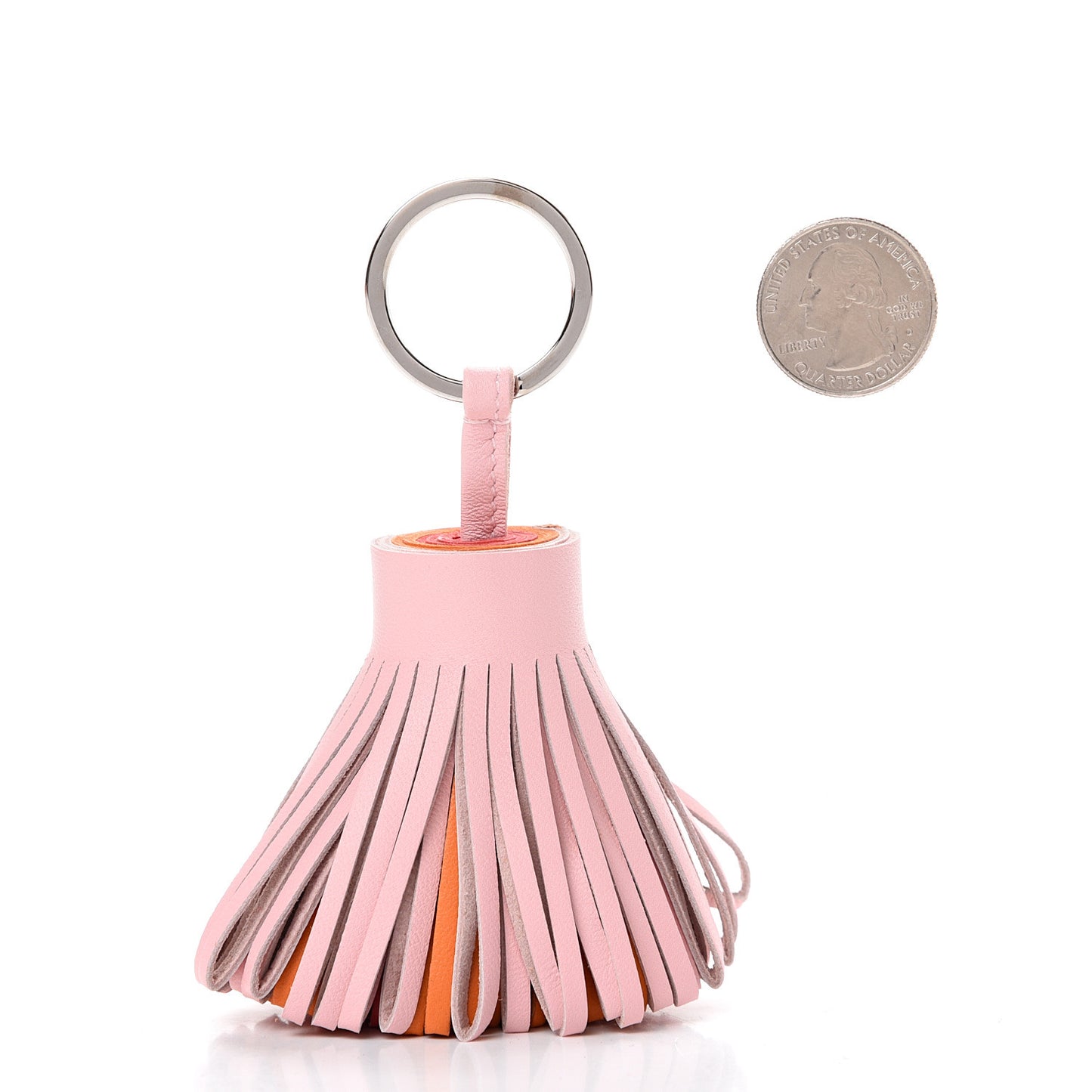 Lambskin Tri-Color Carmen Tassel Key Holder Rose Sakura Orange Bougainvillea