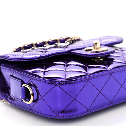 Chanel Mirror Calfskin Metallic Calfskin Quilted Hollywood Boulevard Mini Flap With Star Coin Purse Purple 8 of 10