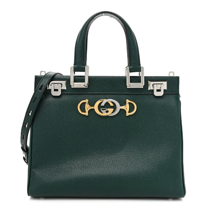 Gucci Grainy Calfskin Small Zumi Top Handle Bag Vintage Green 1 of 17