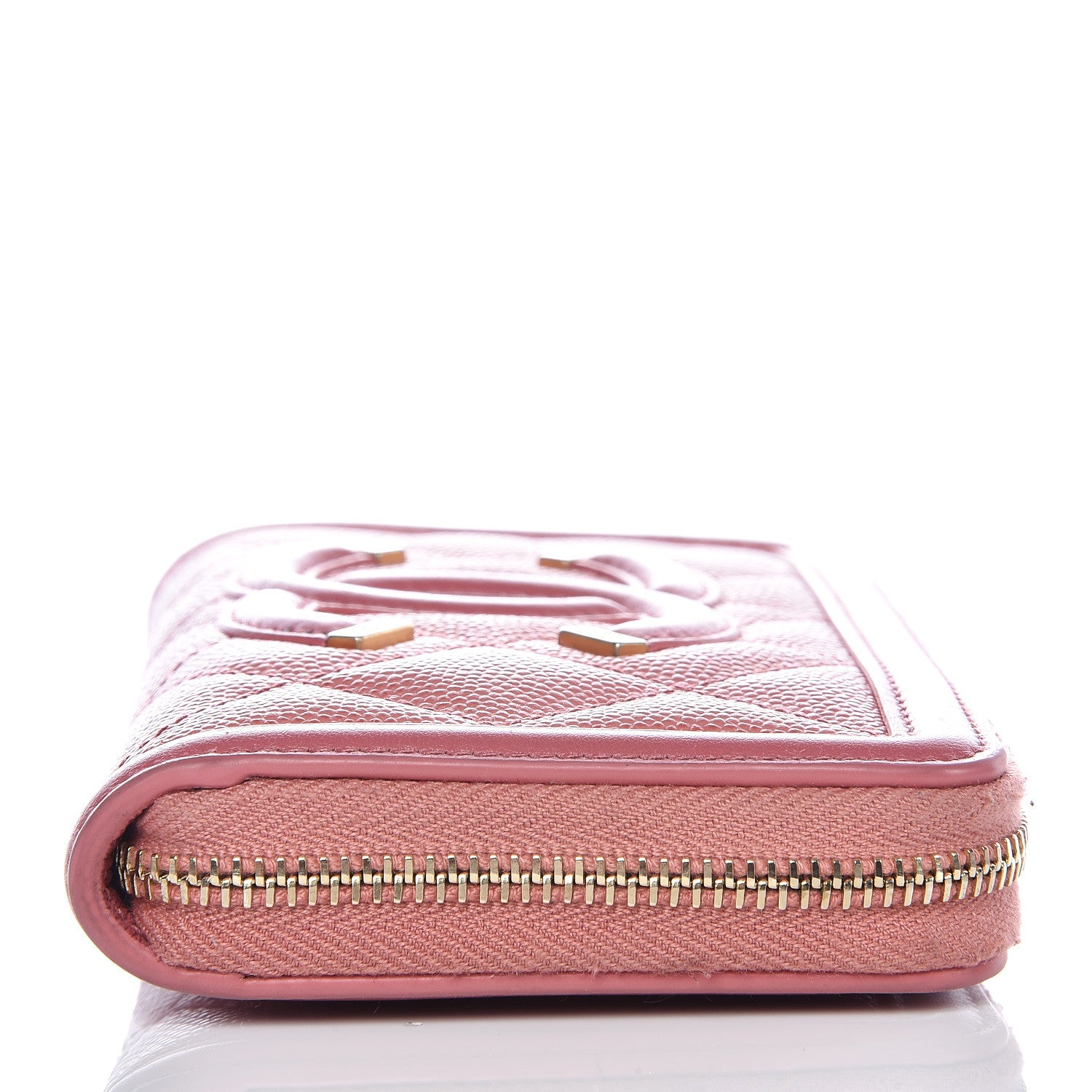 Chanel Caviar Quilted Medium Filigree Zip Around Wallet Pink 12 of 12