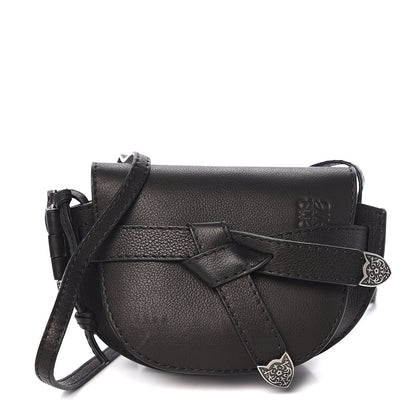 Loewe Grained Calfskin Mini Gate Western Crossbody Bag Black 1 of 9