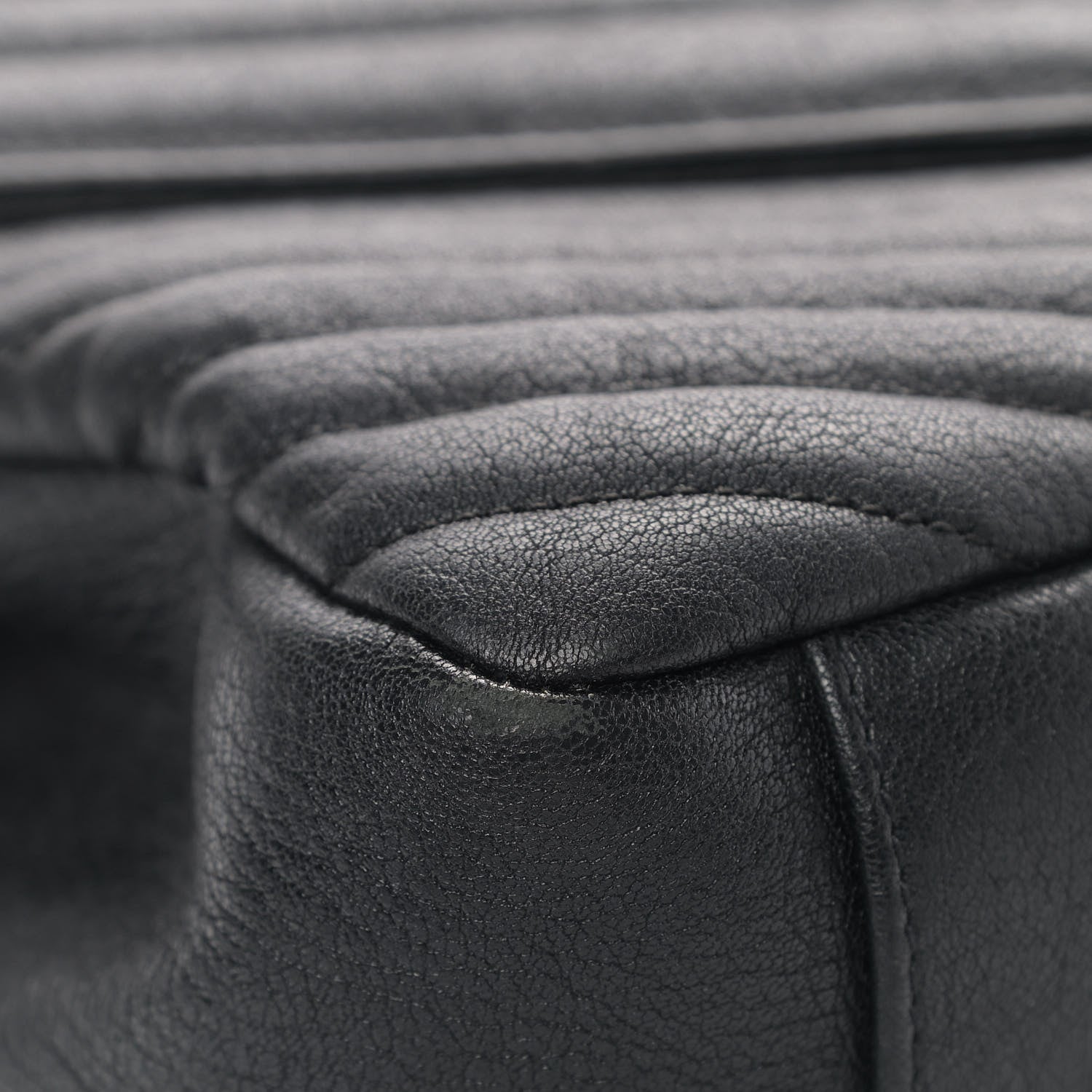 Saint Laurent Sheepskin Matelasse Chevron Monogram Large College Satchel Black 6 of 7