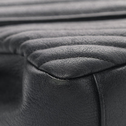 Saint Laurent Sheepskin Matelasse Chevron Monogram Large College Satchel Black 6 of 7
