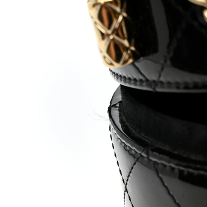 Chanel Patent Quilted Round Clutch With Chain Black 12 of 12