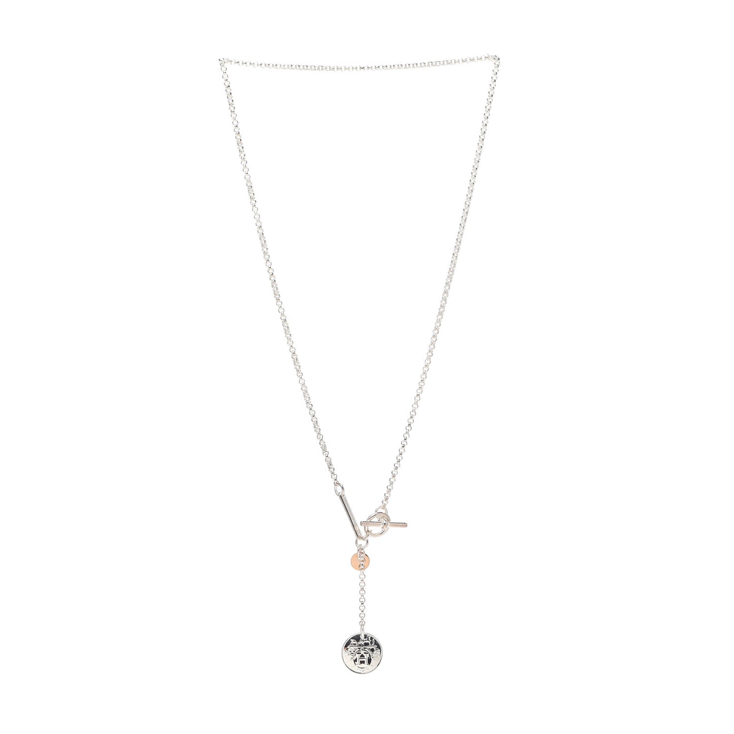 Sterling Silver 18K Rose Gold PM Ex-Libris Pendant Necklace