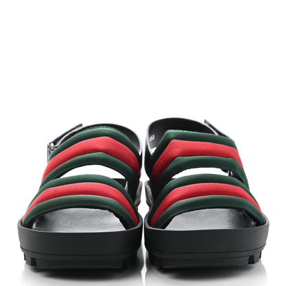 Gucci Nylon Cirano Lux Web Mens Cleat Sole Slingback Sandals 6 Green Red Black 2 of 9