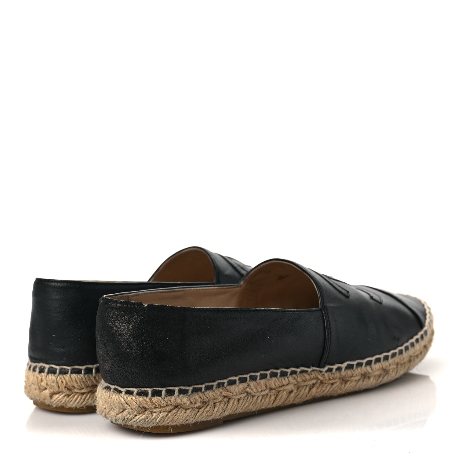 Chanel Lambskin CC Espadrilles 38 Black 4 of 9