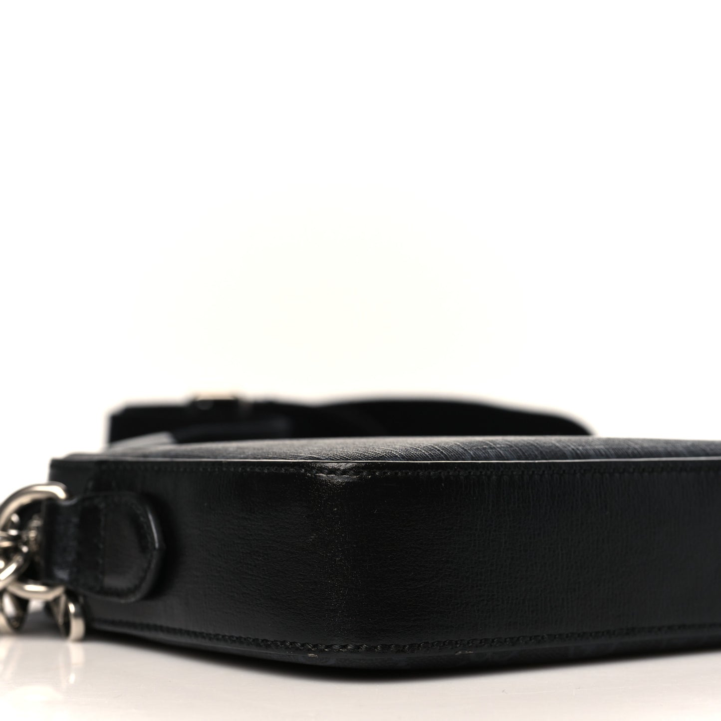 GG Supreme Monogram Azalea Calfskin Retro Interlocking G Wristlet Shoulder Bag Black