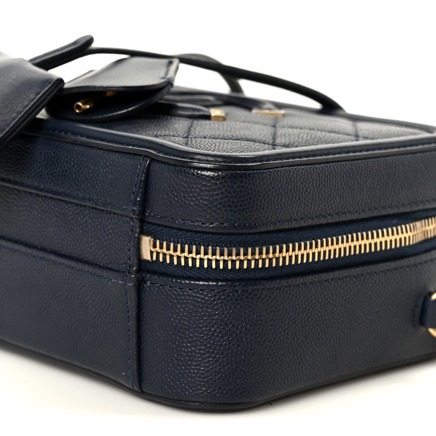 Chanel Caviar Quilted Small CC Filigree Vanity Case Navy 10 of 10