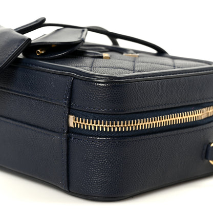 Chanel Caviar Quilted Small CC Filigree Vanity Case Navy 10 of 10