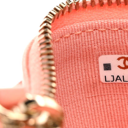 Chanel Lambskin Quilted Compact Zipped Pocket Wallet Light Orange 7 of 8