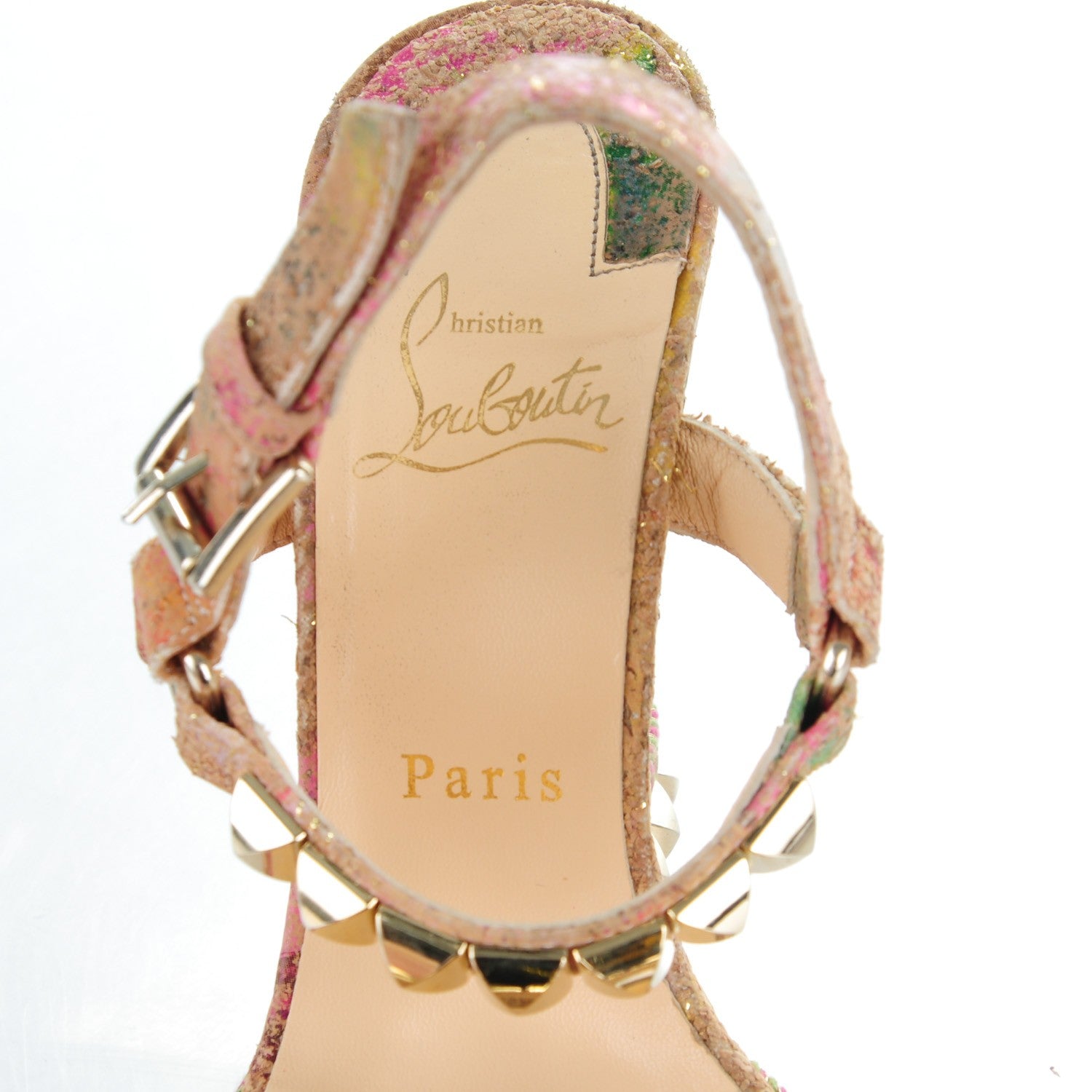 Christian Louboutin Cork Bloom Print Cataclou 140 Wedge Sandals 36 Multicolor 6 of 8