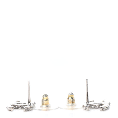 Chanel Crystal CC Earrings Silver 3 of 4