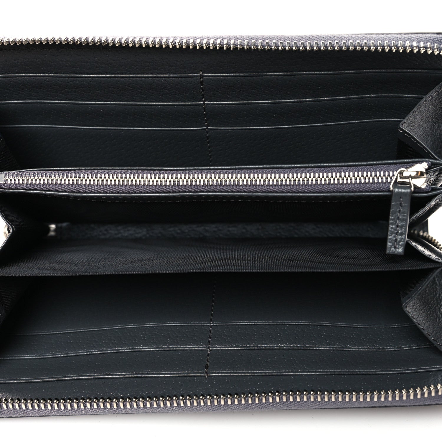 Gucci GG Supreme Monogram Textured Dollar Calfskin Ophidia Zip Around Wallet Grey Black Graphite Grey 5 of 8