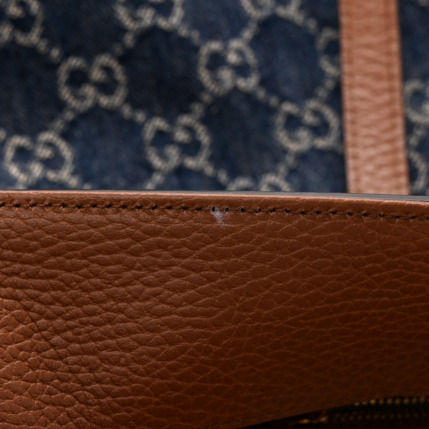 Gucci New Denim GG Monogram Medium Ophidia Shopping Tote Blue Tea Cuir 12 of 12