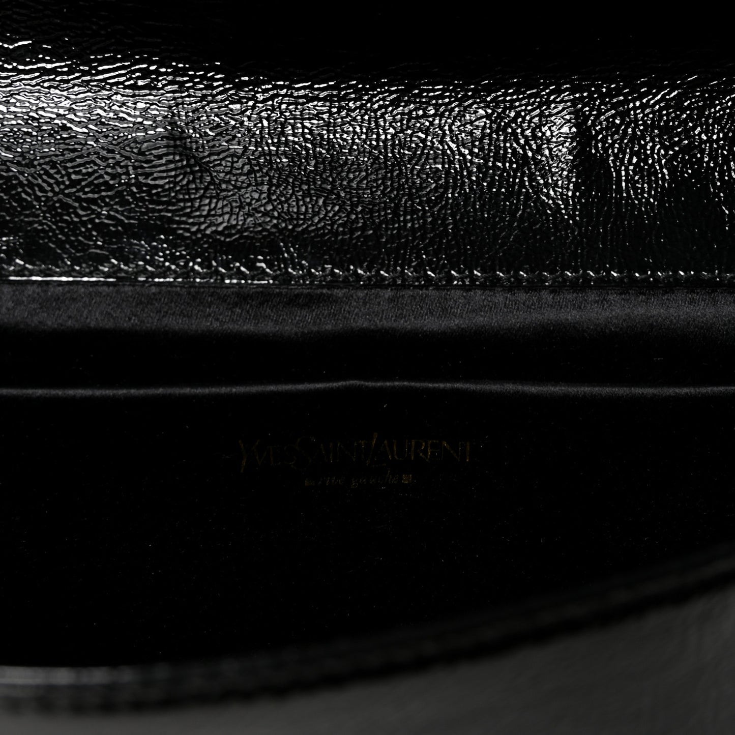 Textured Patent Monogram Large Belle De Jour Clutch Black