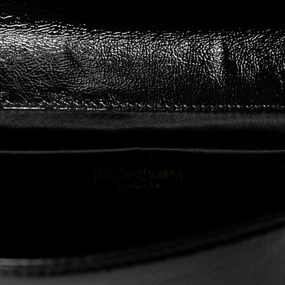 Saint Laurent Textured Patent Monogram Large Belle De Jour Clutch Black 6 of 6