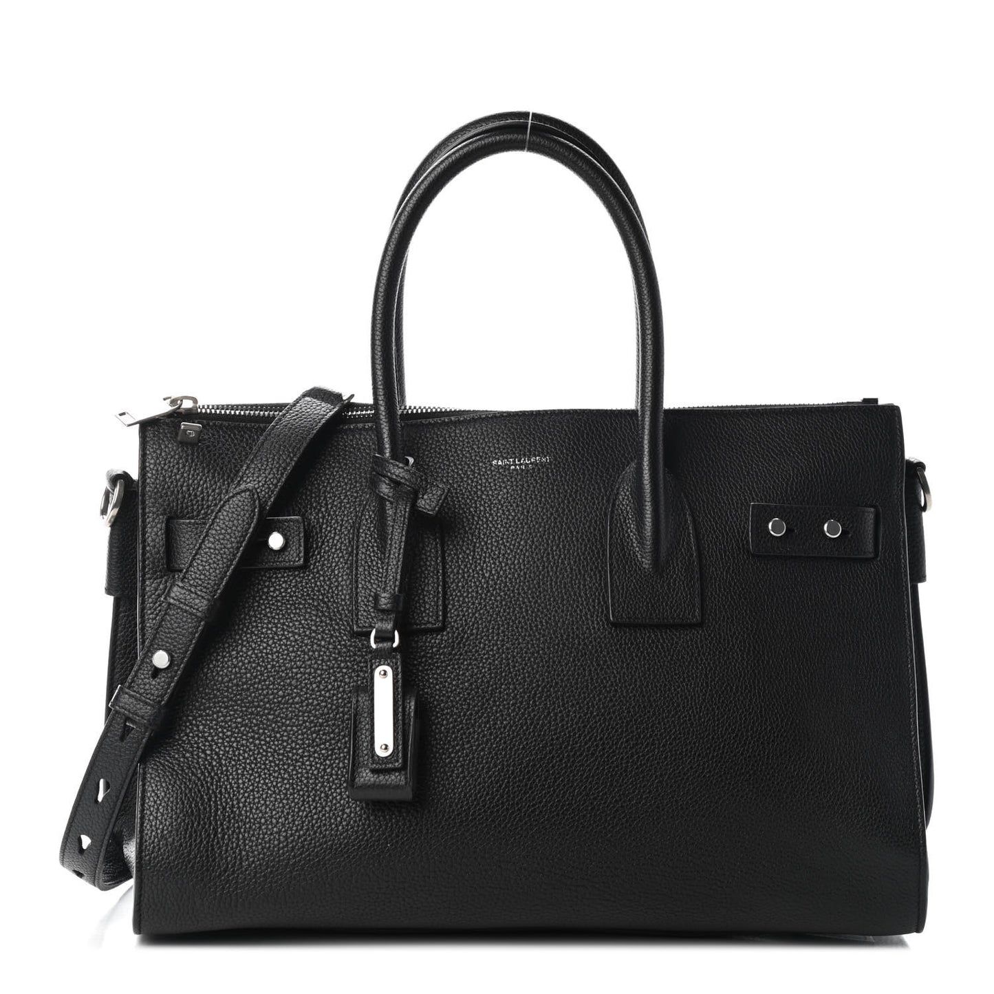 Grained Calfskin Small Supple Chain Sac De Jour Black