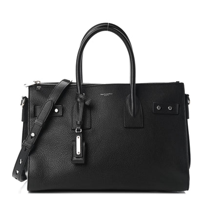 Saint Laurent Grained Calfskin Small Supple Chain Sac De Jour Black 1 of 9