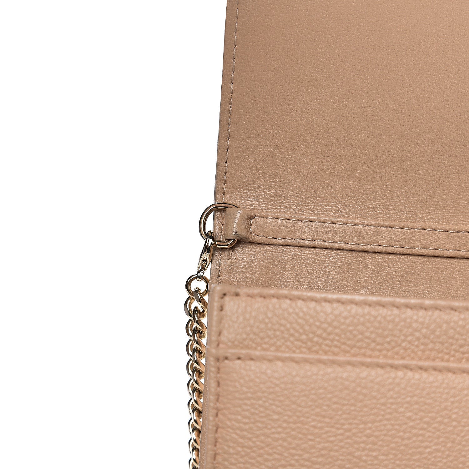 Christian Dior Grained Calfskin Diorama Wallet on Chain Pouch Nude 10 of 13