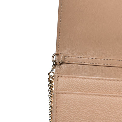 Christian Dior Grained Calfskin Diorama Wallet on Chain Pouch Nude 10 of 13