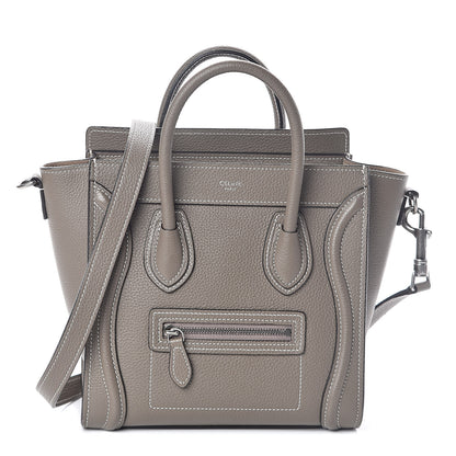 Celine Drummed Calfskin Nano Luggage Souris 1 of 9