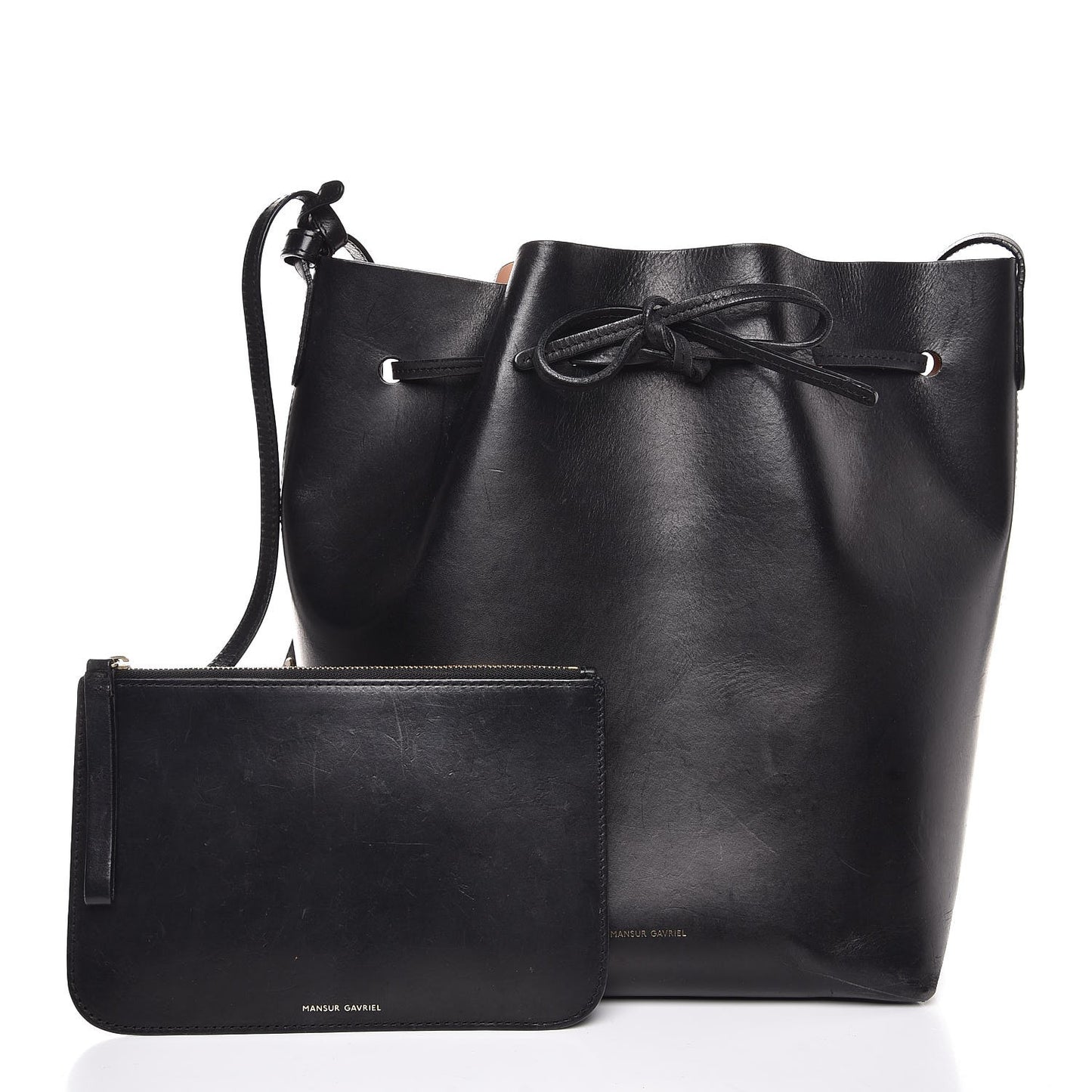Vegetable Tanned Calfskin Bucket Bag Pink