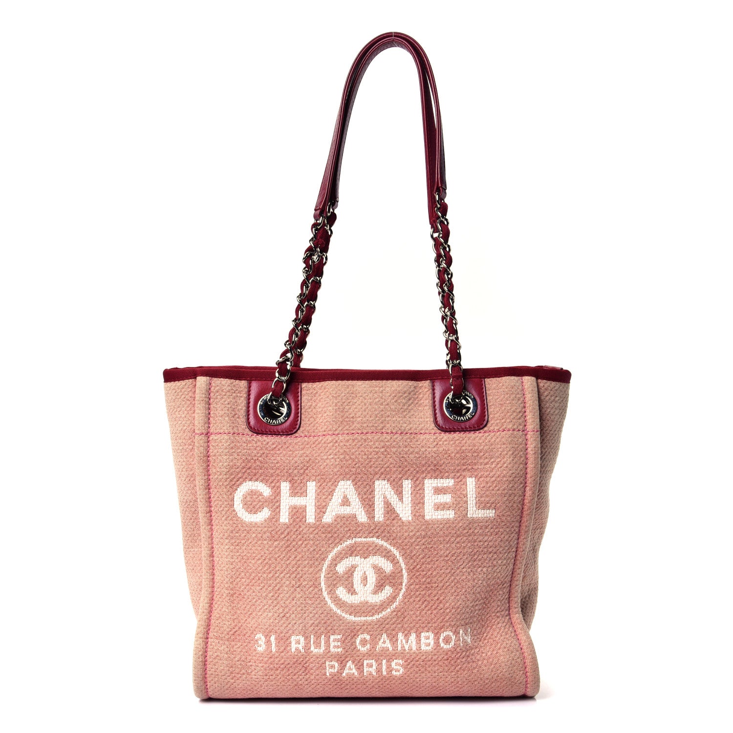 Chanel Canvas Mini Deauville Tote Red 1 of 4