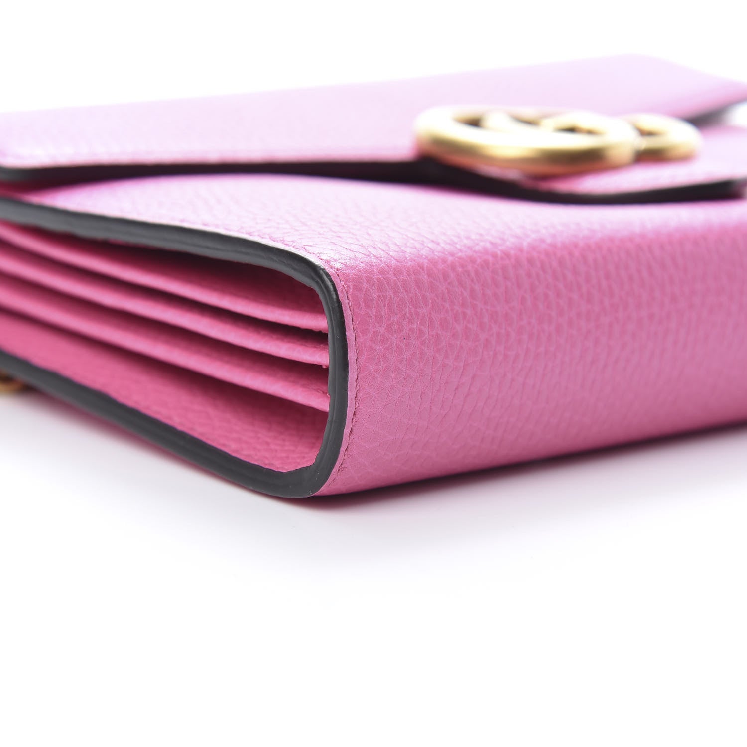 Gucci Cellarius Calfskin GG Marmont Chain Wallet Pink Tropical Flower 9 of 11