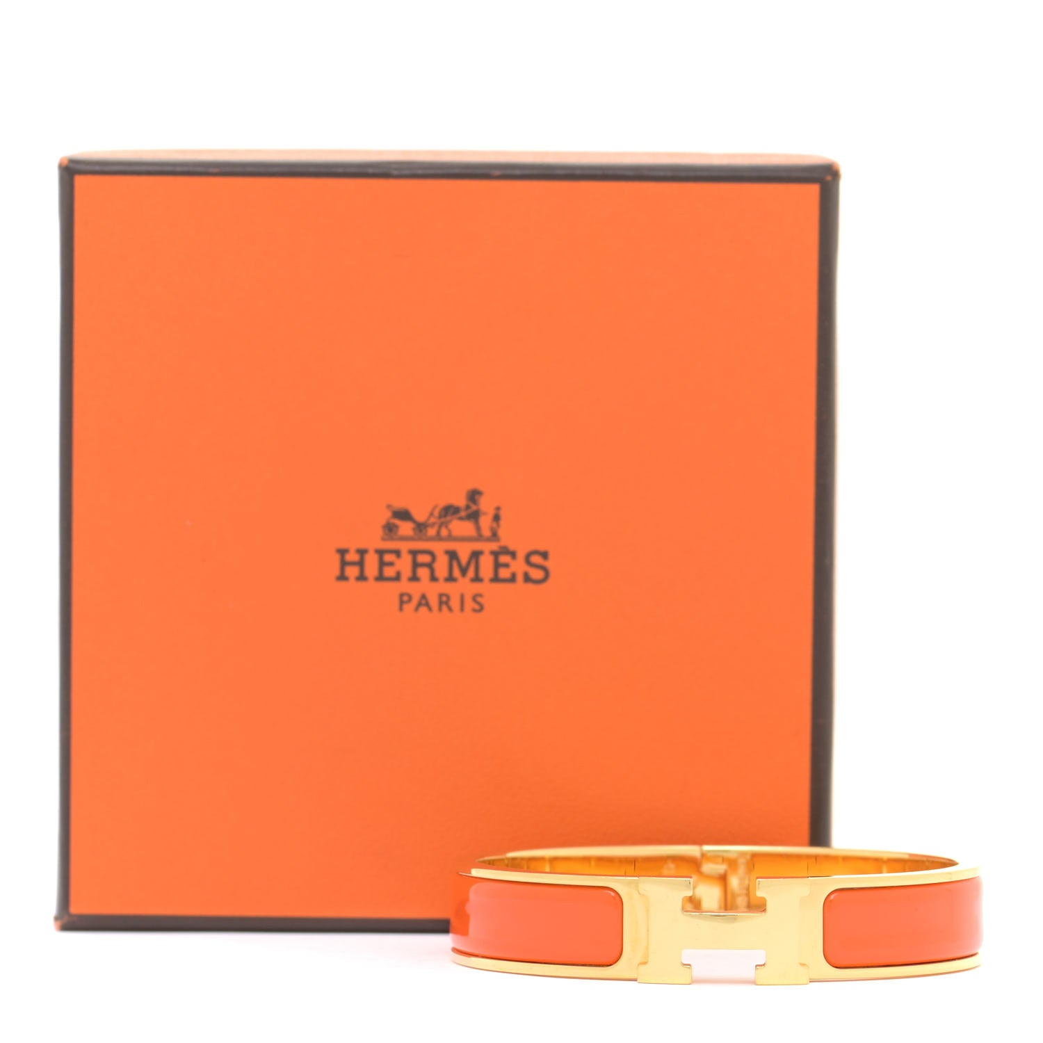 Hermes Enamel Narrow Clic Clac H Bracelet PM Orange 7 of 7