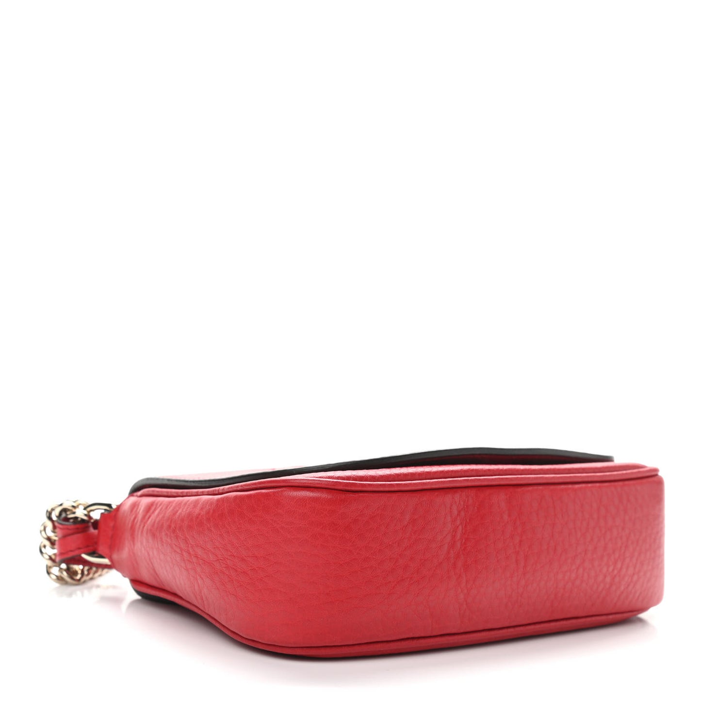 Pebbled Calfskin Small Soho Flap Crossbody Red