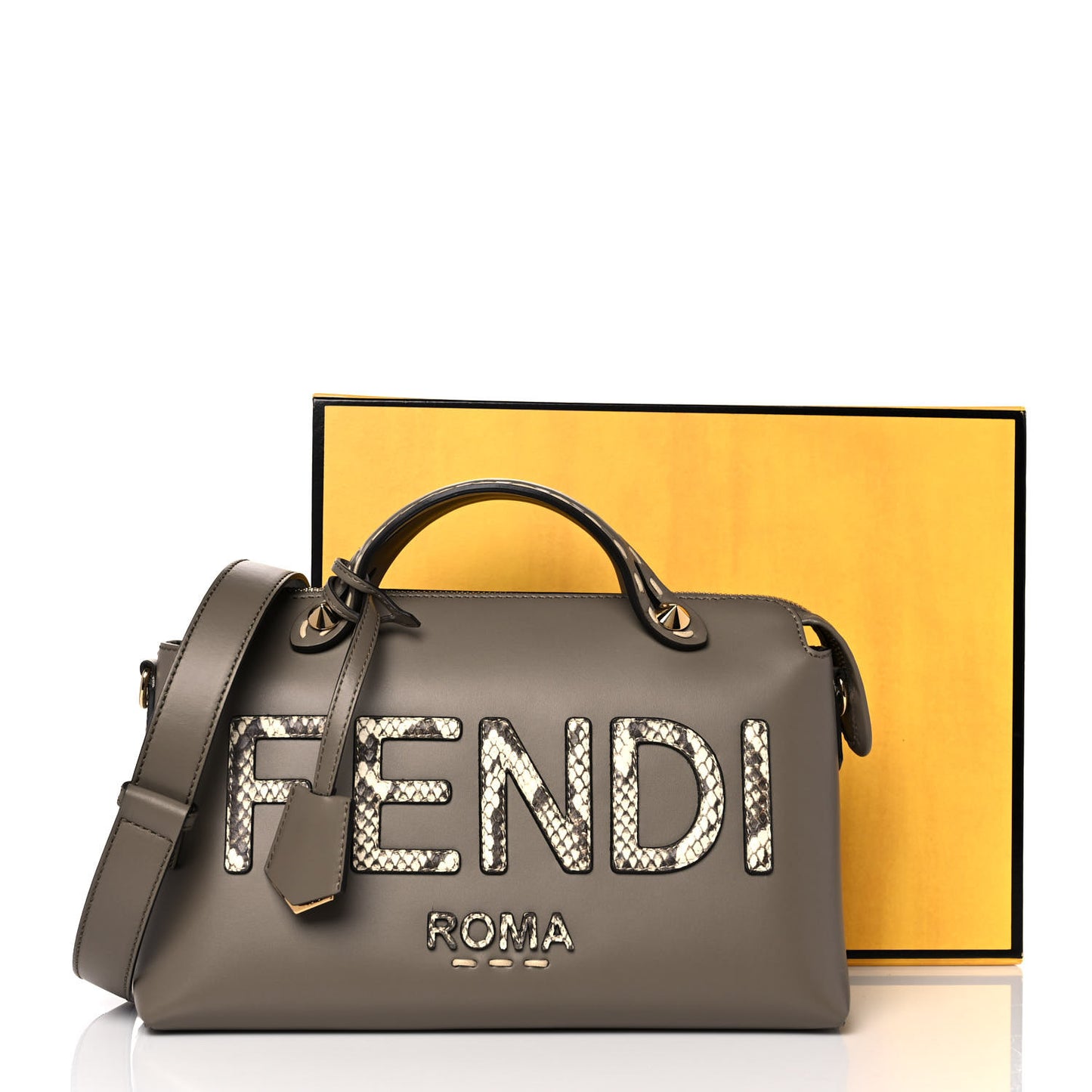 Vitello King Elaphe Python Print Logo Medium By The Way Boston Bag Tartufo Daisy Roccia